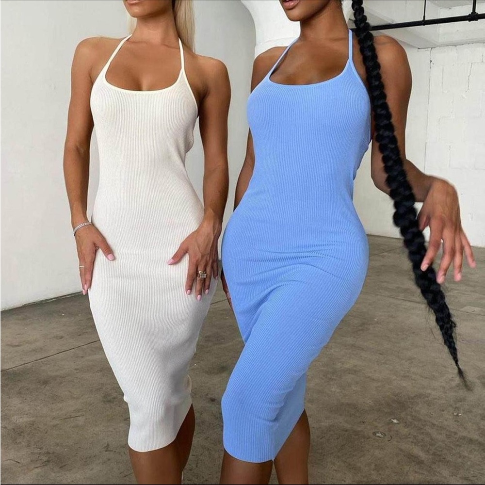Oh Polly halter neck midi dress